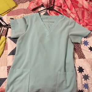 Mandala Light Blue Scrub set straight leg